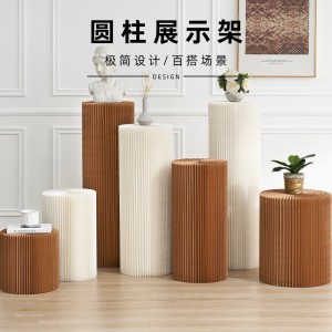 折叠围圆便携圆柱展示架 展会陈列门店装饰布置中岛展示台